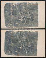 cca 1930-1940 9 db katonákat ábrázoló fotó és fotólap