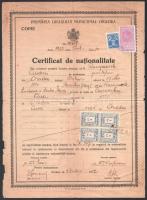 1937 Születési anyakönyvi kivonat illetékbélyegekkel
