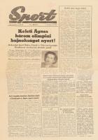 1956 Sport 25 száma: I. évf. 2.-22,24-27. sz. 
1956. nov. 27. - dec. 31. Bennük a XVI. nyári olimpi...