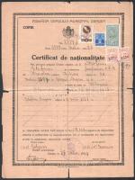 1939 Nemzetiségi bizonyítvány helyi illetékbélyeggel