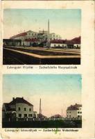 Ismeretlen település, Cukorgyári főépület és lakosztályok - képeslapfüzetből / from postcard booklet (szakadások / tears)