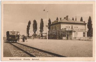 1934 Balatonföldvár, vasútállomás, sínautóbusz (sínbusz) + NAGYKANIZSA-NUDAPEST vasúti mozgóposta