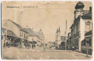 1916 Zalaegerszeg, Vármegyeház tér, Farkas J., Komlós üzlete. leporellolap 10 képpel (b)