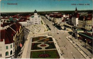 1926 Kecskemét, látkép a Rákóczi út felől, zsinagóga. Vasúti levelezőlapárusítás 47. sz. 1915. (EK)