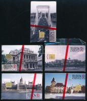 1995 Budapest régen és ma telefonkártyák, 5 klf használatlan