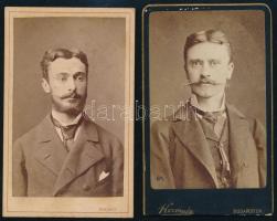 cca 1890 2 db vizitkártya férfiakról Kozmata, Simonyi