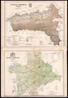 cca 1900 9 db Pallas vármegye térkép Árva, Hajdu, Győr, fogaras, Kolozs, Kis-Küküllő, Szilágy, Három...