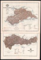 cca 1900 9 db Pallas vármegye térkép Árva, Hajdu, Győr, fogaras, Kolozs, Kis-Küküllő, Szilágy, Három...