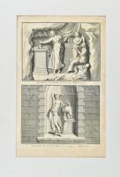 1778 Római szobor domborművek. Diderot DAlembert természettudományi művéből származó rézmetszet 34x21 cm Paszpartuban