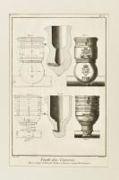1778 Ágyúcső keresztmetszetek. Diderot DAlembert természettudományi művéből származó rézmetszet 34x21 cm Paszpartuban
