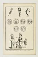 1778 Római vallási liturgikus eszközök, áldozat. Diderot DAlembert természettudományi művéből származó rézmetszet 34x21 cm Paszpartuban