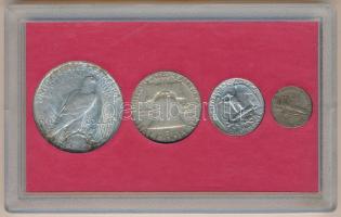 Amerikai Egyesült Államok 1923. 1$ Ag "Peace" + 1961. 1/2$ Ag "Franklin" + 1964D...