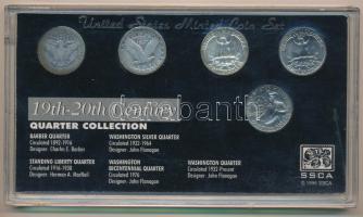 Amerikai Egyesült Államok 1914. 1/4$ Ag "Barber" + 1925. 1/4$ Ag "Standing Liberty&qu...