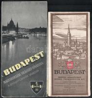 cca 1930 2 db Budapest térkép és ismertető, egyik szakadásokkal