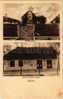 1934 Ságvár (Siófok), Hősök szobra, Kovács Kálmán vegyeskereskedése, bor, sör és pálinka kimérése zárt palackokban, üzlet. Kovács Kálmán saját kiadása