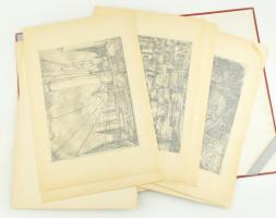 Új nap alatt Pécs 1944-74. 12 lapos rézkarc mappa, Bizse János, Soltra Elemér, Erdős János, Bérces G...