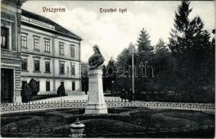 1914 Veszprém, Erzsébet liget és szobor (Sissi)