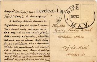 1907 Szentgál, Szent Gál; Fő utca, Koritschoner Ferenc üzlete és saját kiadása + SZENTGÁL M.Á.V.&quo...