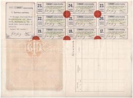 Budapest 1905. "Országos Tisztviselői Bank Részvénytársaság" részvénye 200K-ról szelvények...