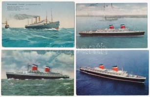 4 db VEGYES hajó képeslap: amerikai gőzhajók / 4 mixed ship motive postcards: American steamships