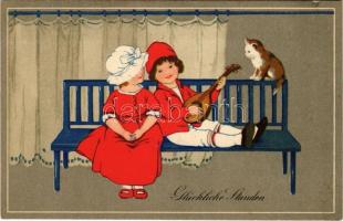 Glückliche Stunden / Children art postcard. Meissner & Buch Künstler-Postkarten Serie 2245.