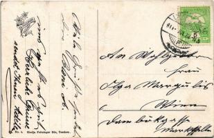 1914 Tátra, Magas Tátra, Vysoké Tatry; A fogaskerekű vasút tájrészlete a Csorbai tóhoz. Feitzinger E...