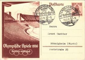 1936 Olympische Spiele Berlin / XI Olympiad / Summer Olympics, Olympic Games in Berlin; 15+10 Ga. s: Georg Fritz + "Altenberg (Erzgeb) Deutsche Ski-Meisterschaften 9-14. Febr. 1937" So. Stpl. (EK)