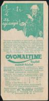 cca 1929 Ovomaltine számolócédula, alján kis szakadással