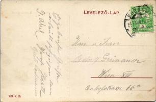 1911 Dévény, Theben a. d. Donau, Devín (Pozsony, Bratislava); Árpád szobor, csónakázók / Das Arpad-M...