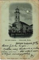1899 (Vorläufer) Lugos, Lugoj; Görögkatolikus templom. Nemes Kálmán kiadása / Griech-Kath. Kirche / Greek Catholic church (kopott sarkak / worn corners)
