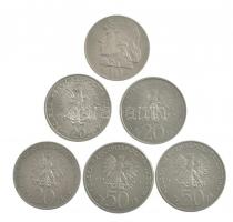 Lengyelország 1972-1983. 10Zl-50Zl (6xklf forgalmi emlékérme) T:2,2- egyiken ph. Poland 1972-1983. 10 Zlotych - 50 Zlotych (6xdiff circulating commemorative coins) C:XF,VF one with edge errors