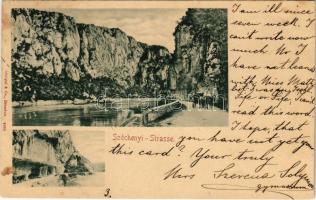 1899 (Vorläufer) Orsova, Kasanpartie / Cazane / Kazán-szoros, Széchenyi út / gorge, road (r)