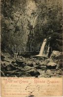 1902 Orsova, Vízesés Mehádián. Raichl Sándor junior kiadása / Wasserfall in Mehadia / waterfall (r)