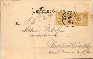 1900 Ada Kaleh, Török sziget Orsova alatt. Mehemet Fehmi kiadása / Turkish island (fl)