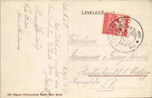 1917 Locsmánd, Lutzmannsburg; Evangélikus templom és iskola / Lutheran church and school / Ev. Kirch...