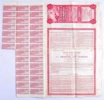 Budapest 1927. "Magyar Földhitel Intézet" 7 1/2% törlesztéses arany záloglevele 1000$-ról ...