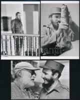 cca 1970 előtt készült felvételek Fidel Castro (1926-2016) kubai politikusról és államelnökről, Fekete György (1904-1990) budapesti fényképész hagyatékából és gyűjtéséből 3 db mai nagyítás, 15x10 cm