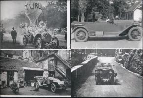 cca 1930 előtt készült felvételek különféle automobilokról, Fekete György (1904-1990) budapesti fényképész hagyatékából és gyűjtéséből 6 db mai nagyítás, 10x15 cm