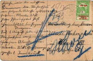 St. Johann in Tirol, Kaisergebirge / church. Art Nouveau, coat of arms, litho