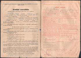 cca 1947-1965 Szarvas, 13 db mezőgazdasági témájú okmány, papírrégiség (cukorjegy, kirendelés, elszá...