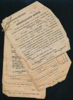 1945-1964 Szarvas, beszolgáltatási felhívás, értesítés, átvételi elismervény, összesen 6 db, összefűzve