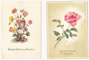 34 db MODERN virágos motívum képeslap / 34 modern flower motive postcards