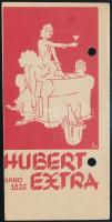 cca 1943 Hubert Extra számolócédula, lyukasztott
