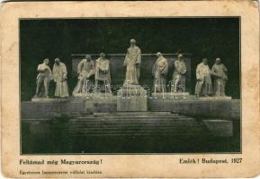 Feltámad még Magyarország! Emlék, Budapest 1927. Kossuth szobor / Hungarian irredenta propaganda, Trianon (non PC) (kopott sarkak / worn corners)