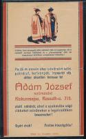 Ádám József szűrszabó Kiskunmajsa reklámlap, hajtott