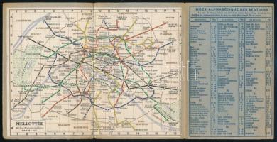 cca 1930-1940 Paris, Plan Pratique du Metro / Párizs metróhálózatának zsebtérképe, foltos borítóval, 28x14 cm