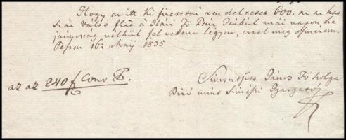 1833. A budai magyar Nemzeti Színházban a pest megyei tisztviselők Ideális páholyának megváltására s...