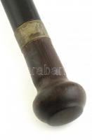 Ébenfa sétapálca fém rátétekkel, hibátlan, h:93cm