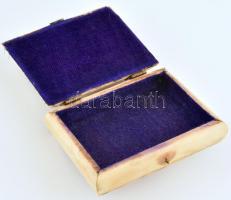 Csont rátétes dobozka, kopott, 9x12x4cm