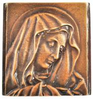 Bronz Mária relief, jelzés nélkül, kopott, 6x5.5cm
